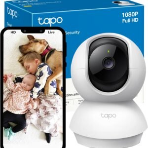 Tapo Wifi Camera, Indoor Camera for Security, 1080p Pet Camera, Wireless 360° for Baby Monitor, CCTV, AI Monitor, Smart Motion Detection & Tracking, Night Vision, Works with Alexa & Google Home (TC70)